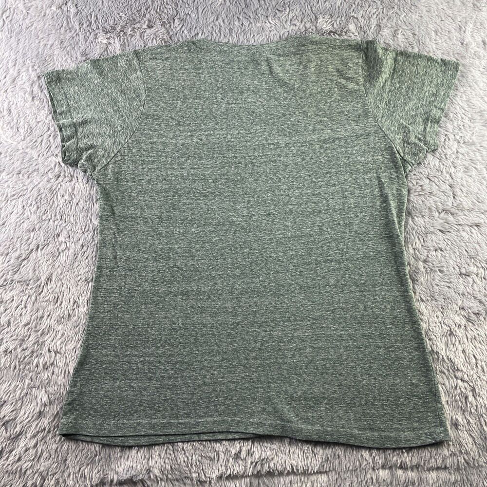 Green Bay Packers Shirt Womens Large Green White Heather Vneck Short Sleeve NFL - Picture 7 of 7